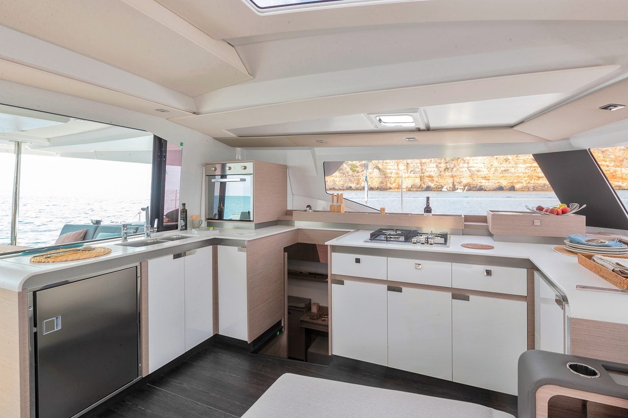 Galley kitchen of Elba 45 catamaran