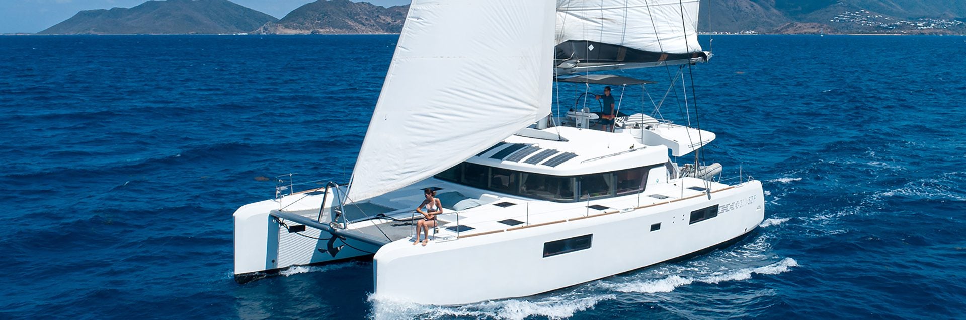 Yacht in a high return charter management program sailing at sea