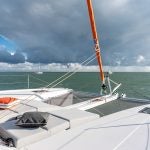 Excess 11 catamaran deck with trampoline