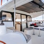 Excess 11 catamaran deck with sitting area