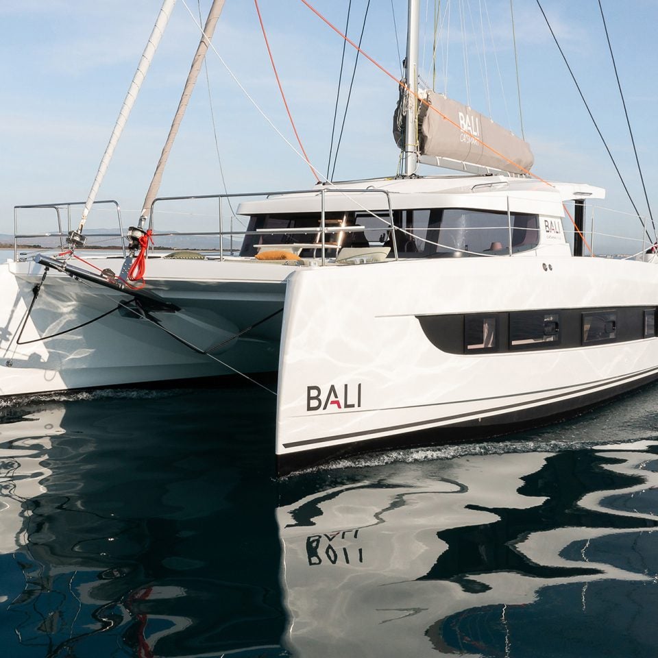 Anchored sailing catamaran Bali Catsmart