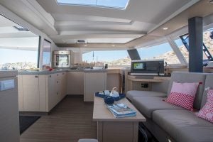 Saloon interior of Fountaine Pajot Astrea 42 catamaran