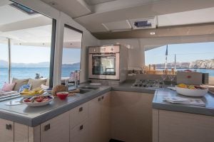 Kitchen with window view of Fountaine Pajot Astrea 42 yacht