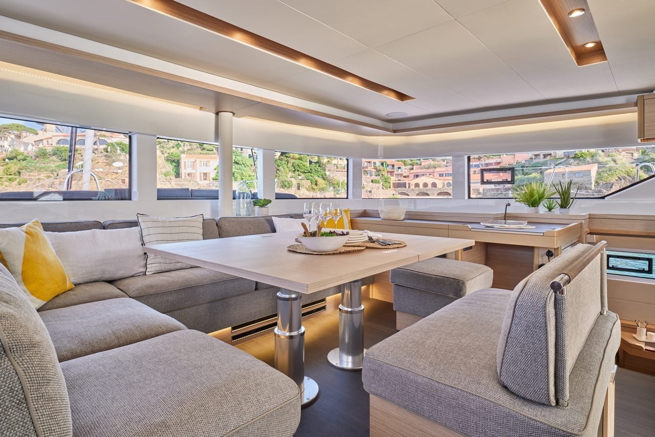 Salon interior on Lagoon 51 yacht