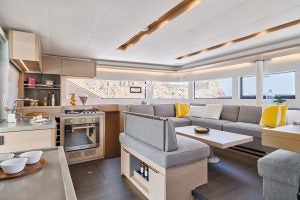 Salon interior on Lagoon 51 yacht