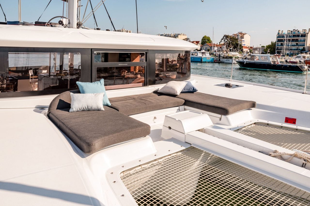 Lagoon 46 catamaran cockpit lounge area