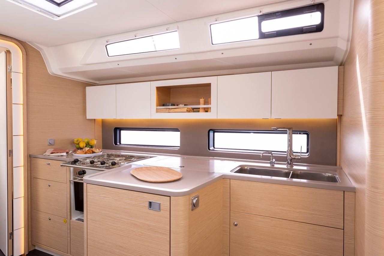 Dufour 41 sailboat galley kitchen