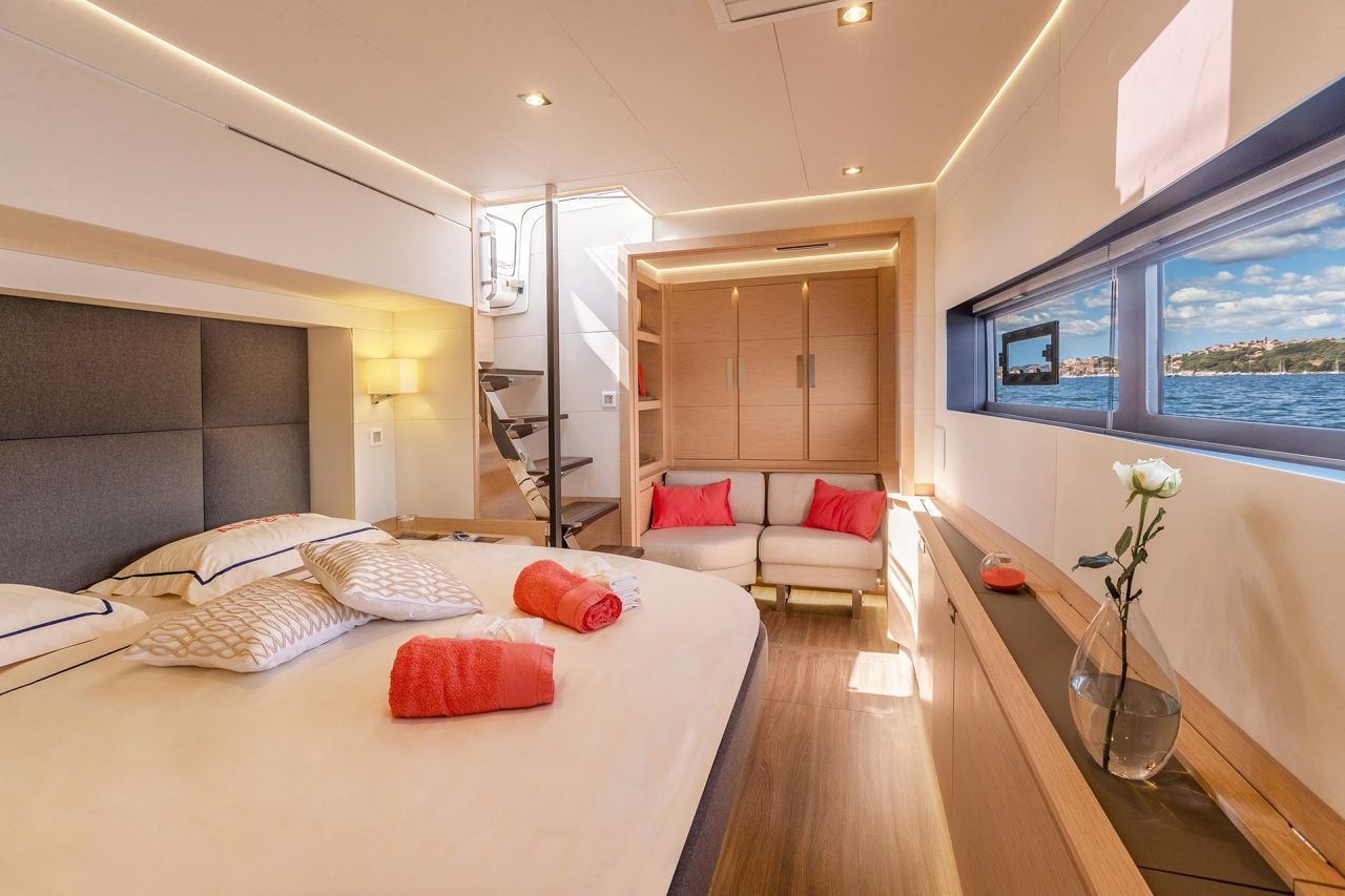 Fountaine Pajot Alegria 67 luxury yacht interior cabin