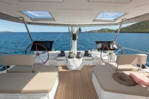 Fountaine Pajot Alegria 67 catamaran flybridge with dual helms