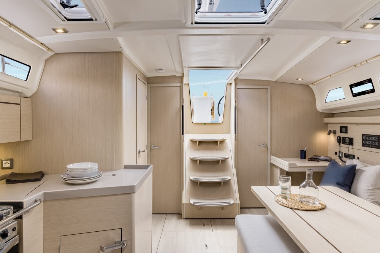 Beneteau Oceanis 40.1 monohull salon and companionway steps