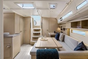 Beneteau Oceanis 40.1 salon interior and companionway steps