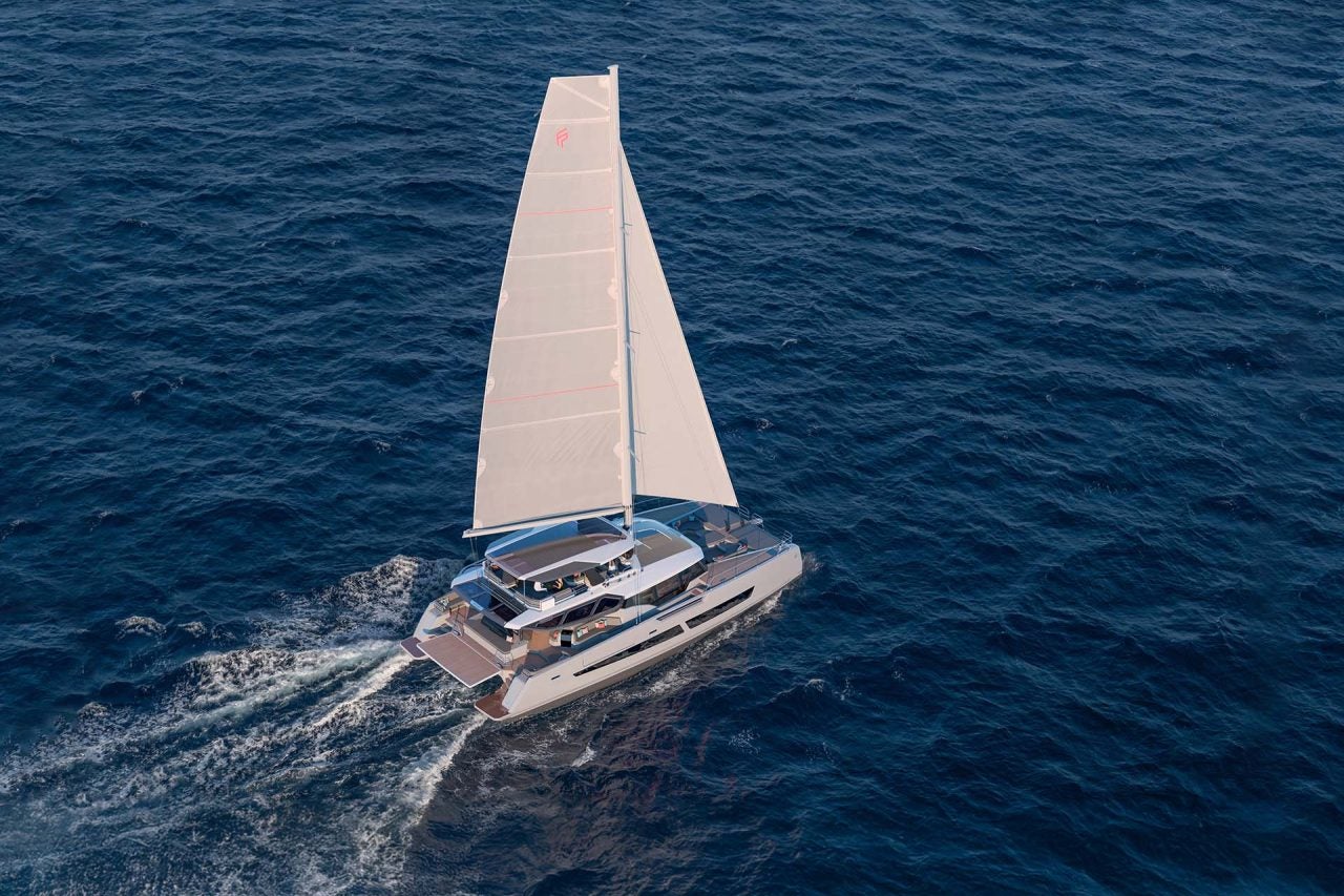 Fountaine Pajot Thira 80 yacht under sail